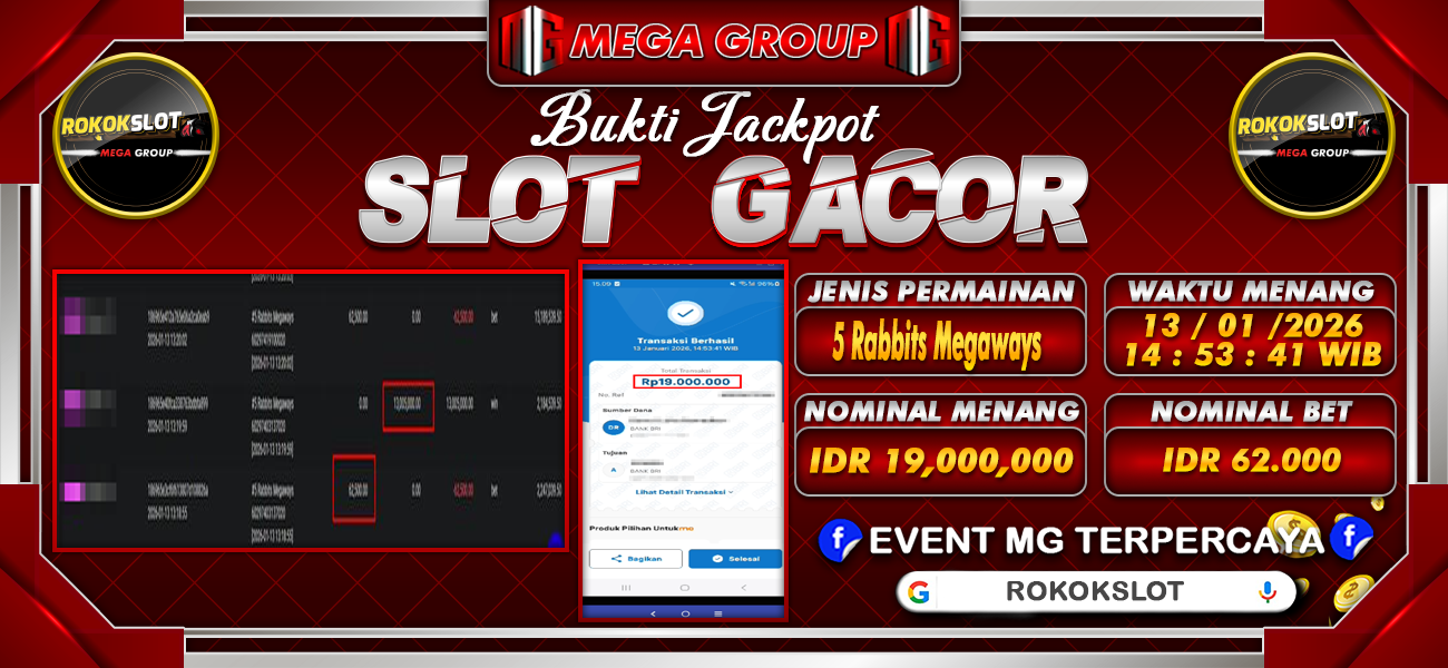 Bukti JP situs Rokokslot hari Selasa, 13 Januari 2026